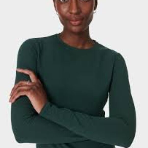 Sweaty Betty Essential Sculpt Long Sleeve Top - Trek Green - Picture 1 of 5